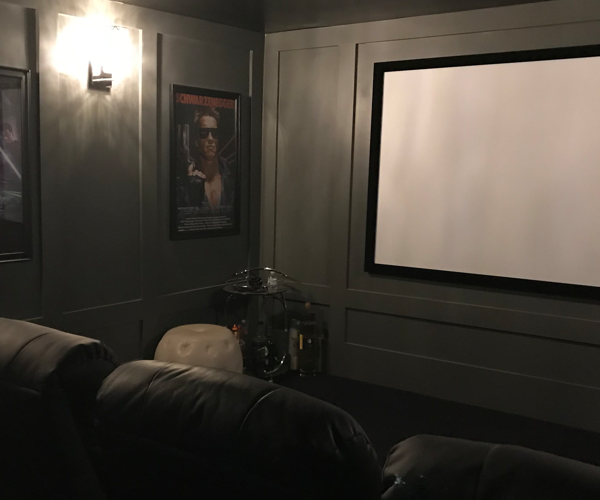 Completed home theater room