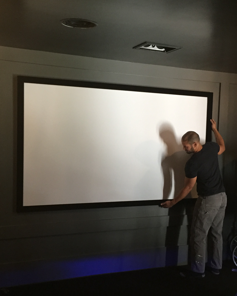 Home theater screen installation
